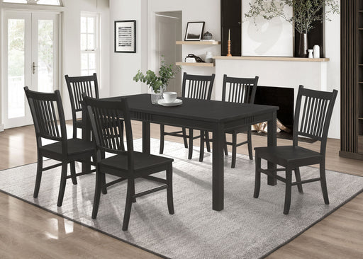 Marbrisa Rectangular Dining Table Set Matte Black - Furniture World