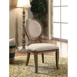Kathryn Rustic Dark Oak/Beige Side Chair (2/CTN)