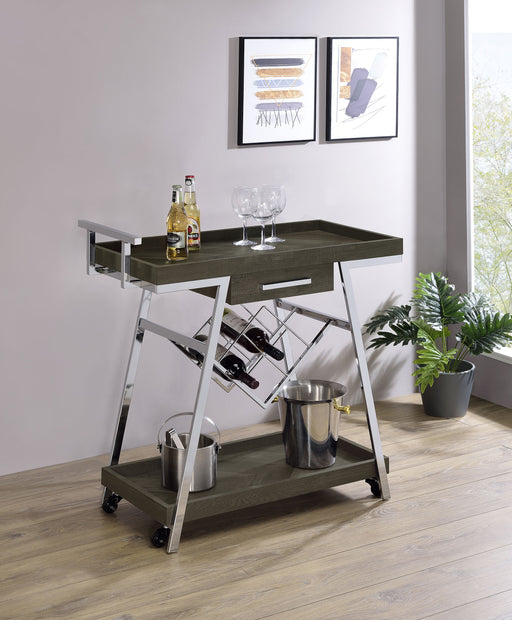 Kinney 2-tier Bar Cart with Storage Drawer - Furniture World