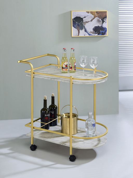 Desiree 2-tier Bar Cart with Casters Black - Furniture World