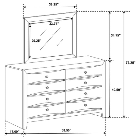 Briana Dresser with Mirror - Furniture World