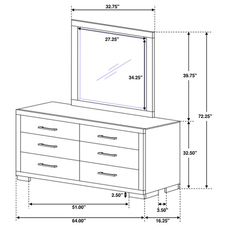 Jessica Dresser with Mirror - Furniture World