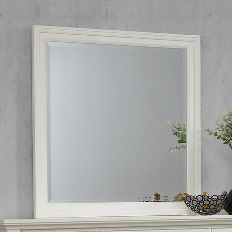Sandy Beach Rectangular Dresser Mirror Cream White - Furniture World