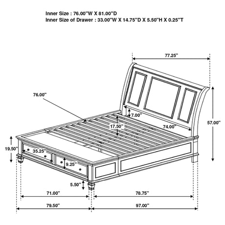 Sandy Beach Panel Platform Storage Bed - Furniture World