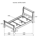 Louis Philippe Sleigh Panel Bed - Furniture World