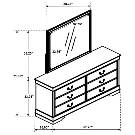 Louis Philippe Dresser with Mirror - Furniture World