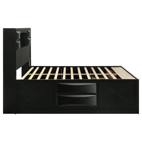 Briana Bookcase Platform Storage Bed - Furniture World