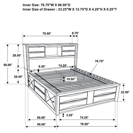 Briana Bookcase Platform Storage Bed - Furniture World