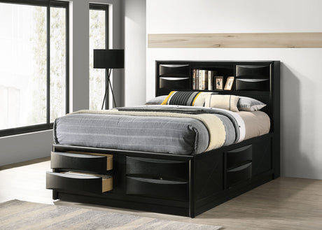 Briana Bookcase Platform Storage Bed - Furniture World