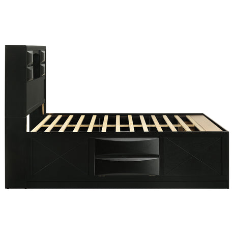 Briana Bookcase Platform Storage Bed - Furniture World