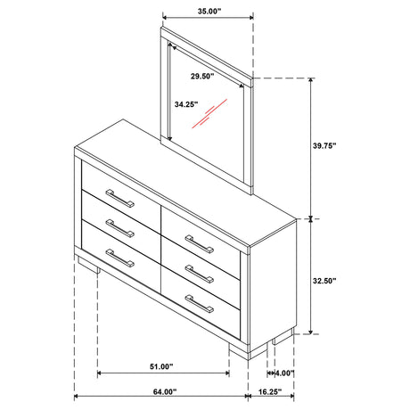 Jessica Dresser with Mirror - Furniture World