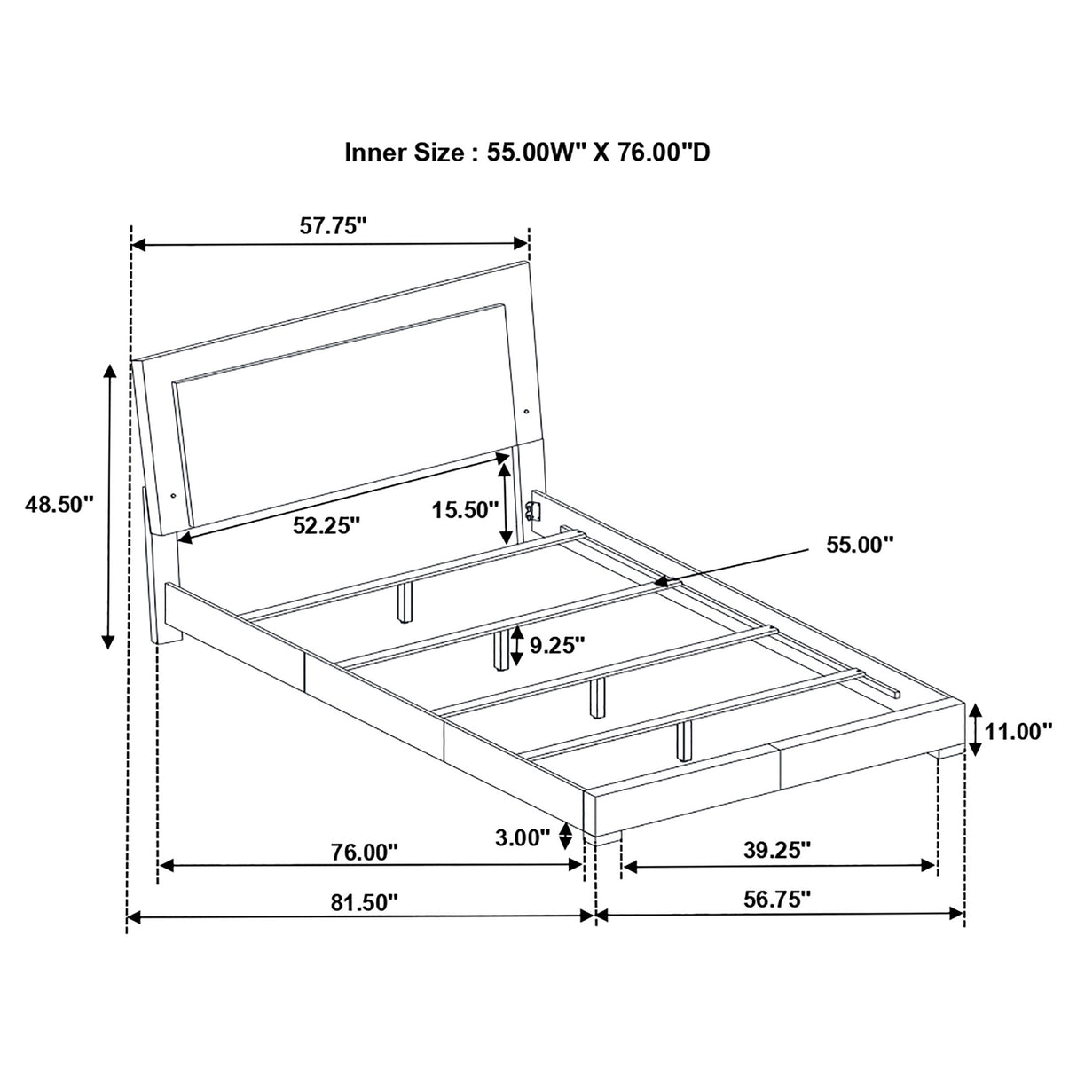 Felicity Panel Bed with LED Lighting - Furniture World