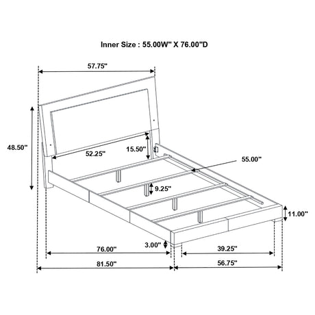 Felicity Panel Bed with LED Lighting - Furniture World