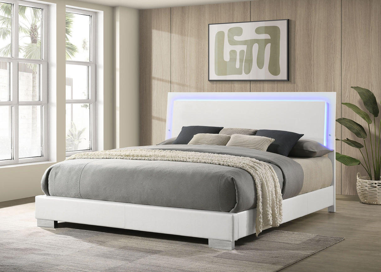 Felicity Panel Bed with LED Lighting - Furniture World