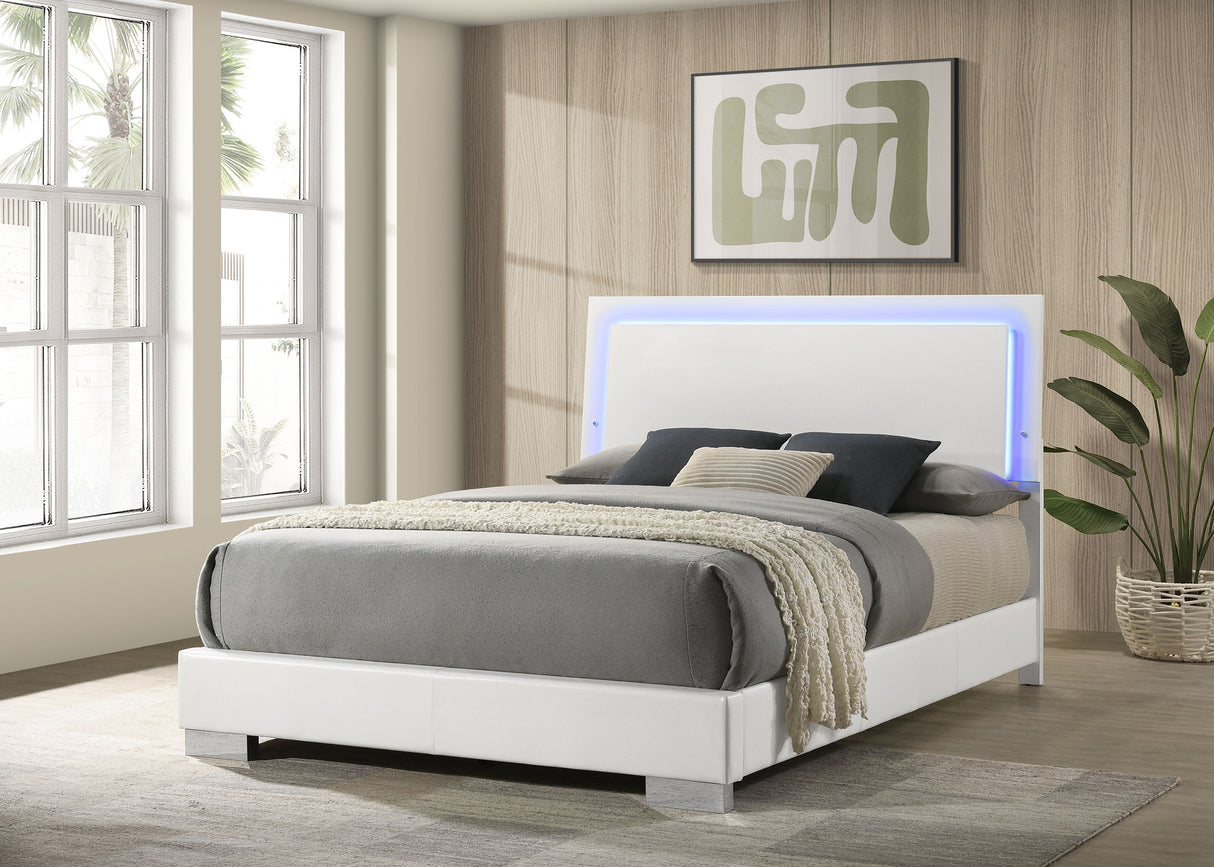 Felicity Panel Bed with LED Lighting - Furniture World