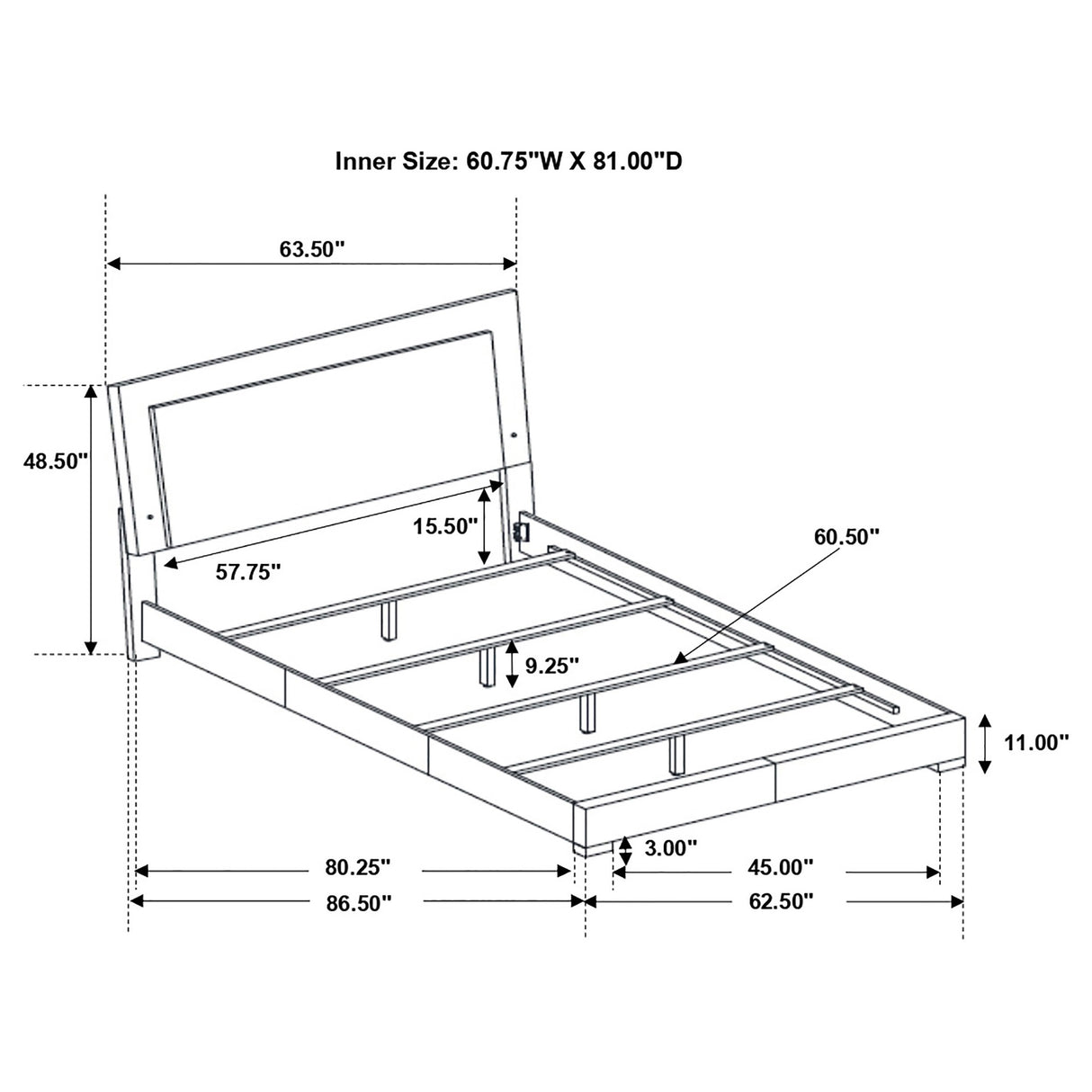Felicity Panel Bed with LED Lighting - Furniture World