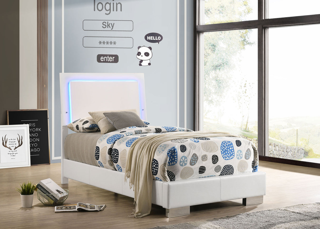 Felicity Panel Bed with LED Lighting - Furniture World