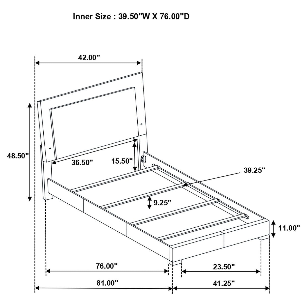 Felicity Panel Bed with LED Lighting - Furniture World