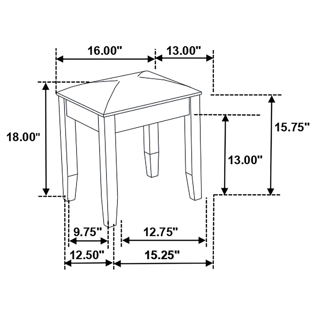Felicity Makeup Vanity Stool - Furniture World
