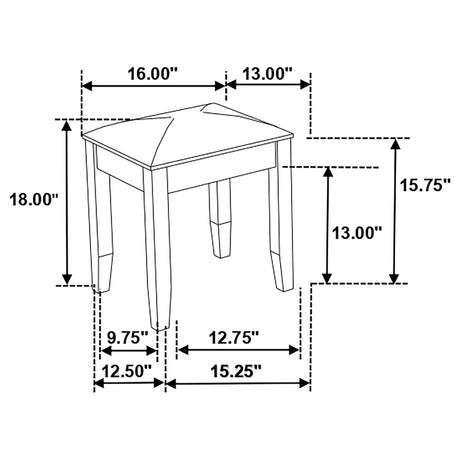 Felicity Makeup Vanity Stool - Furniture World