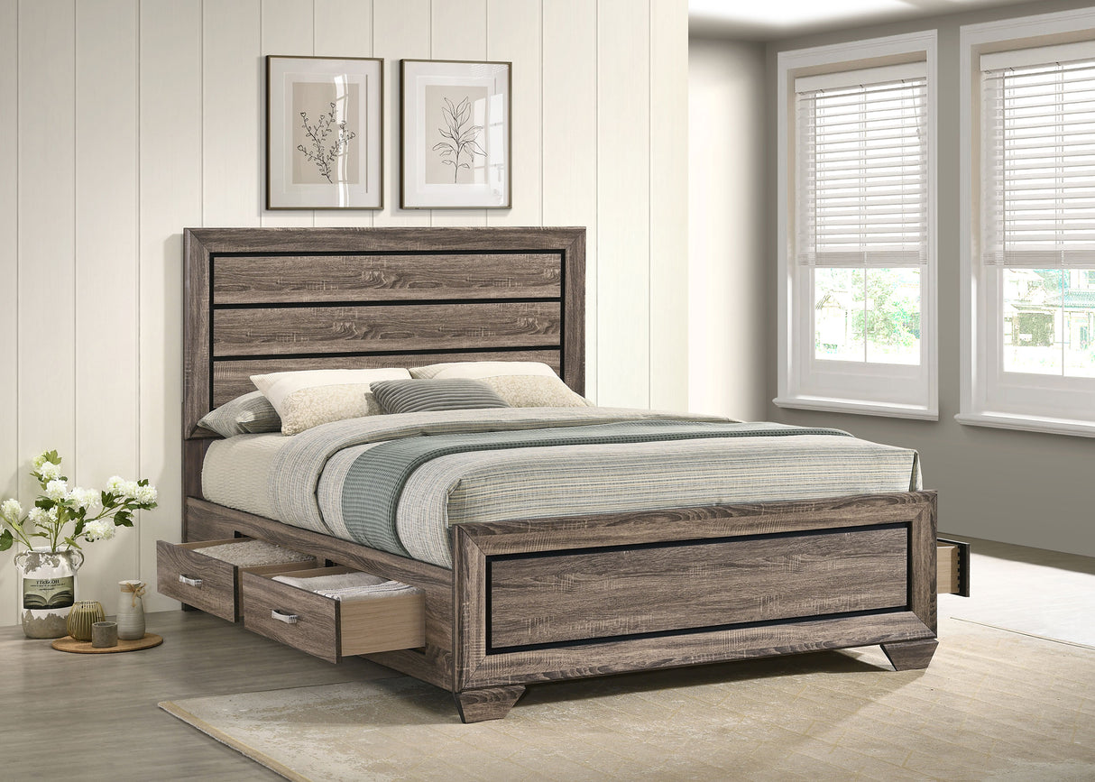 Kauffman Panel Platform Storage Bed - Furniture World