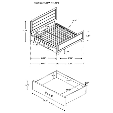 Kauffman Panel Platform Storage Bed - Furniture World