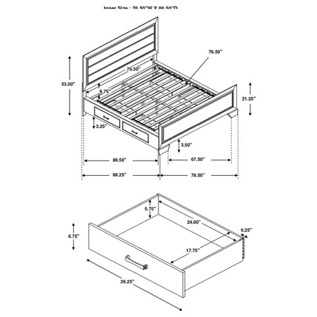 Kauffman Panel Platform Storage Bed - Furniture World