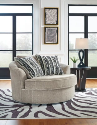 Calnita Oversized Swivel Accent Chair - Furniture World