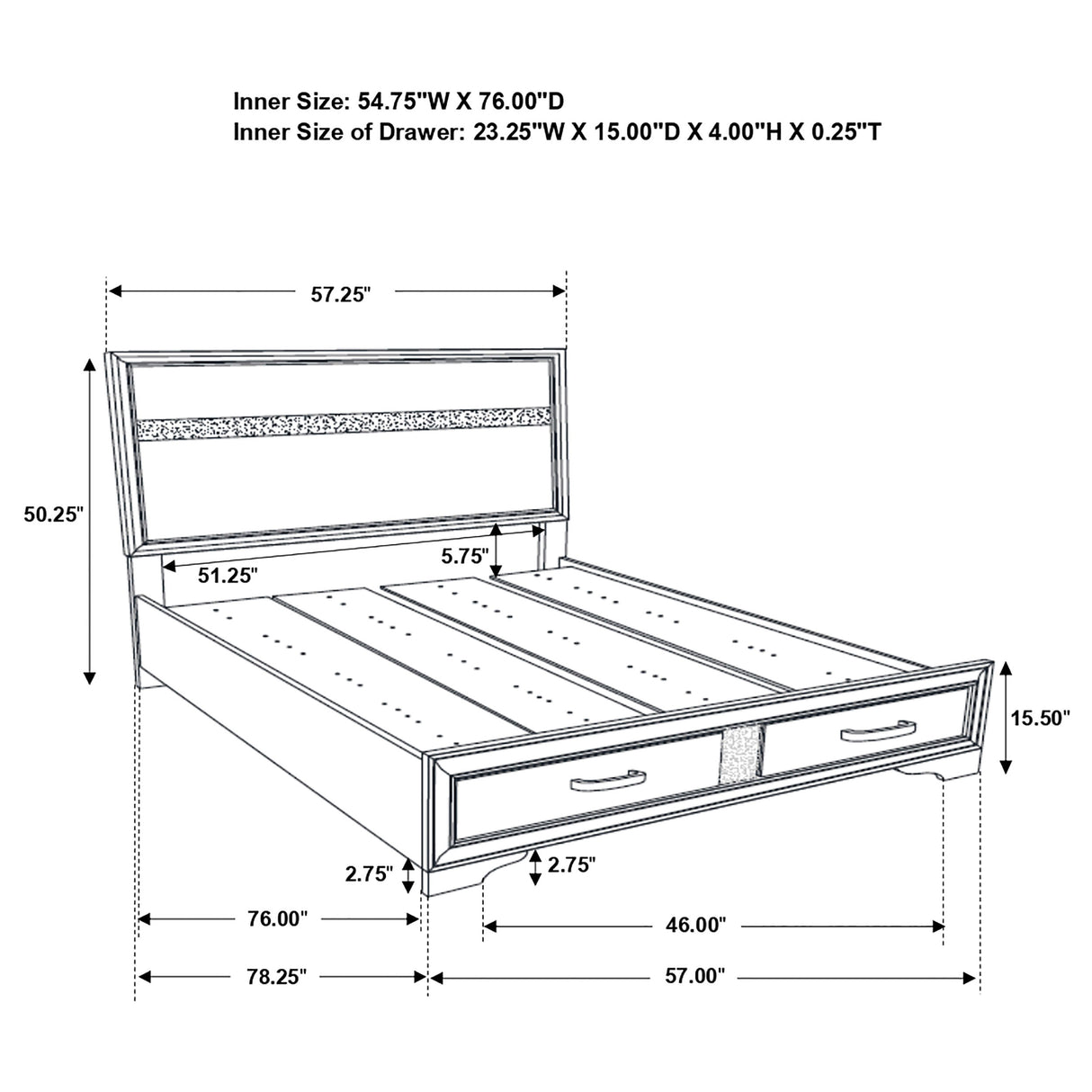 Miranda Panel Platform Storage Bed - Furniture World