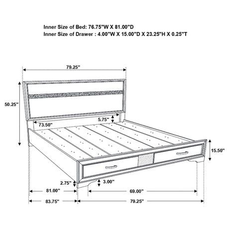 Miranda Panel Platform Storage Bed - Furniture World