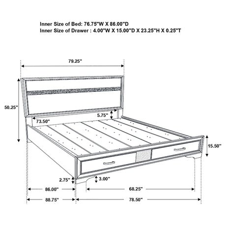 Miranda Panel Platform Storage Bed - Furniture World