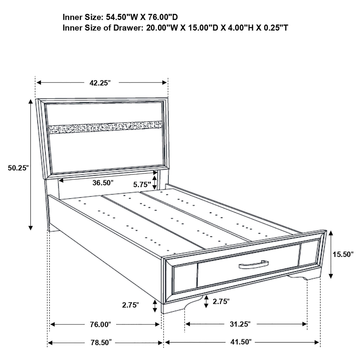 Miranda Panel Platform Storage Bed - Furniture World