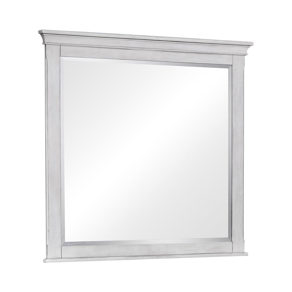 Franco Rectangular Dresser Mirror Antique White - Furniture World