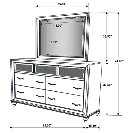 Barzini Dresser with Mirror - Furniture World