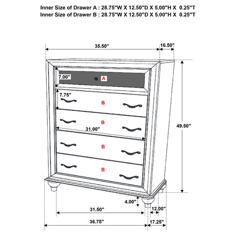 Barzini Chest of Drawers - Furniture World