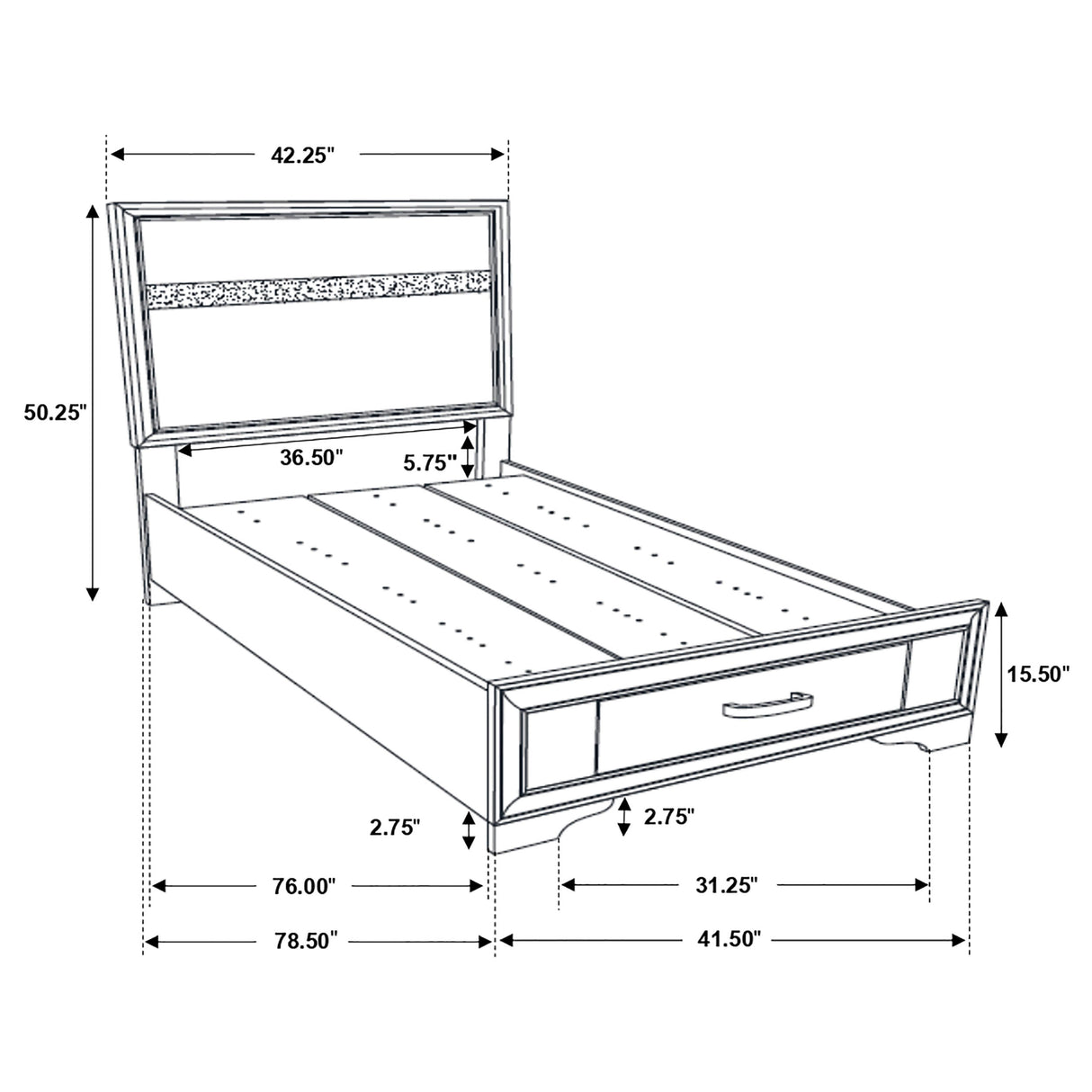 Miranda Panel Platform Storage Bed - Furniture World