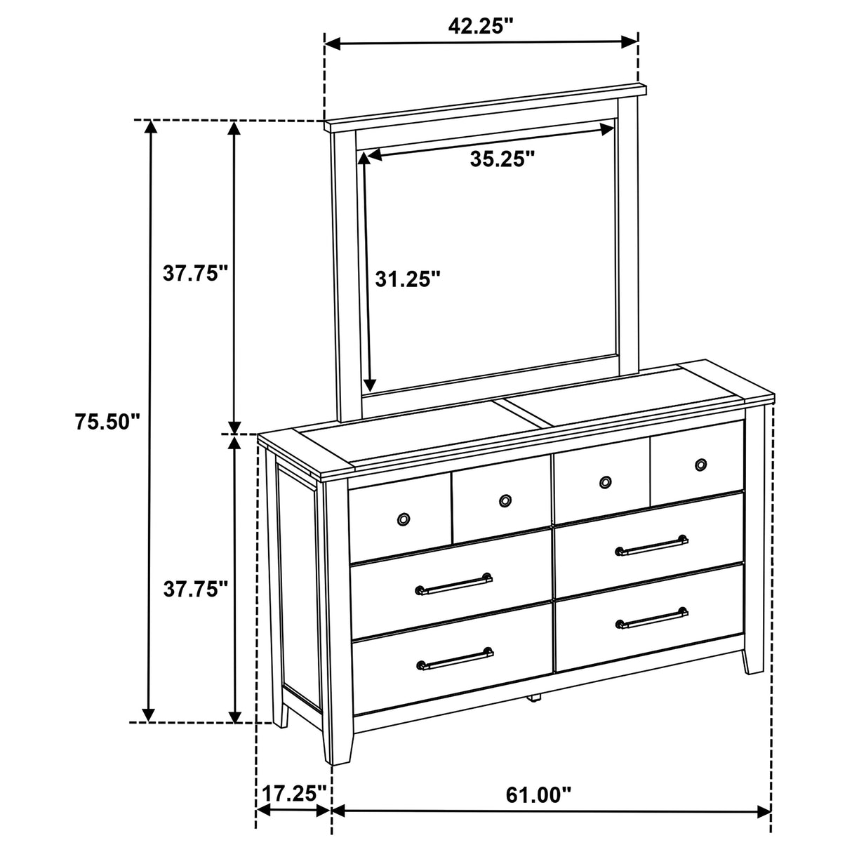 Hazlewood Dresser with Mirror - Furniture World