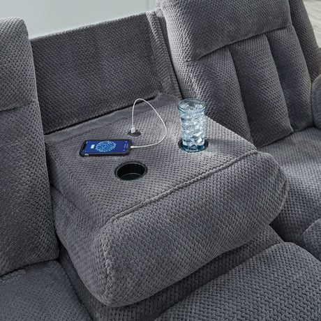Observation Power Reclining Sofa with Drop Down Table - Furniture World