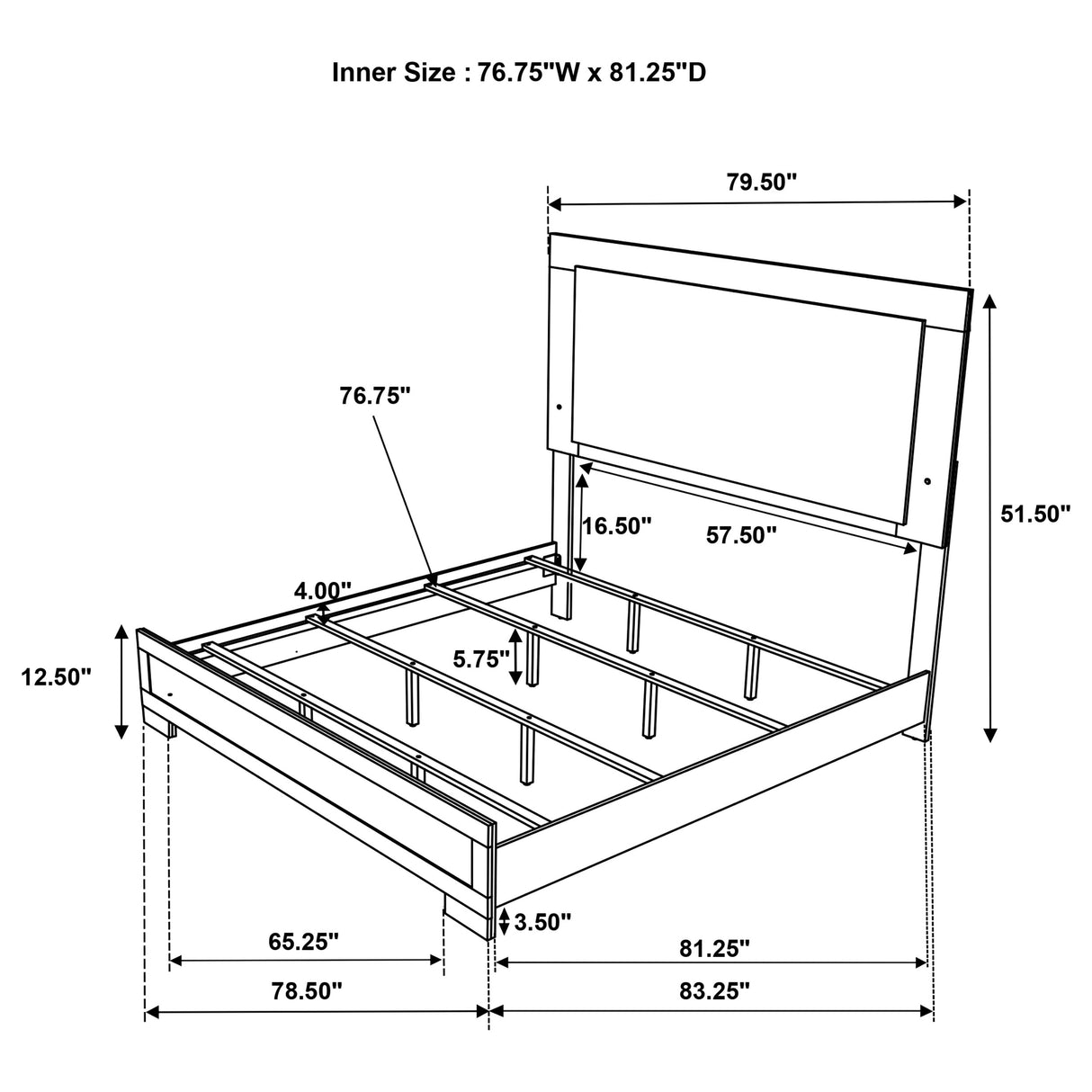 Hyland Panel Bed with LED Lighting - Furniture World