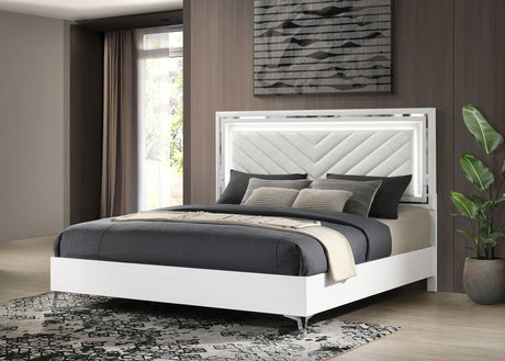 Cassia Panel Bed with LED Lighting - Furniture World