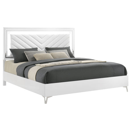 Cassia Panel Bed with LED Lighting - Furniture World