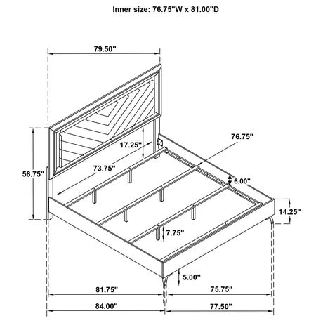 Cassia Panel Bed with LED Lighting - Furniture World