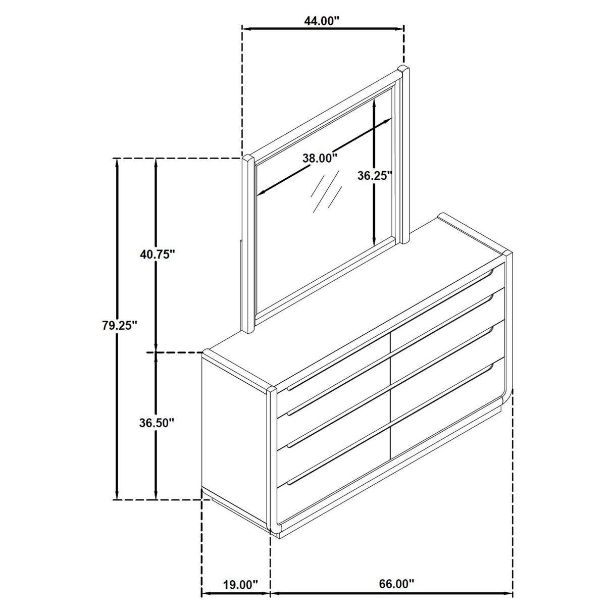 Leandro Dresser with Mirror - Furniture World