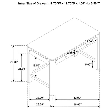 Solano Makeup Vanity Table - Furniture World