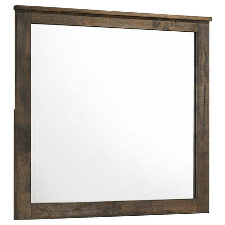 Woodmont Rectangle Dresser Mirror Rustic Golden Brown - Furniture World