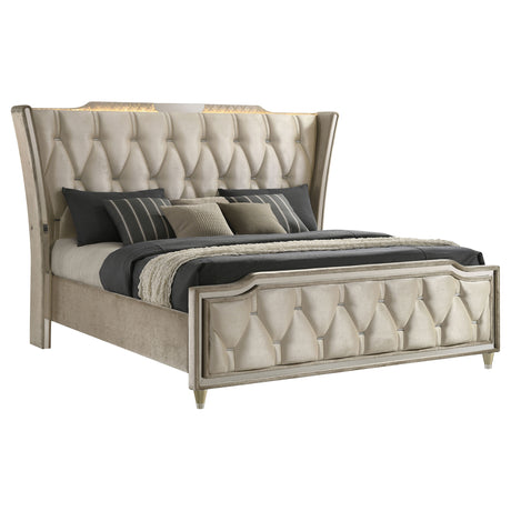 Lorient Wingback Bed with LED Lighting - Furniture World