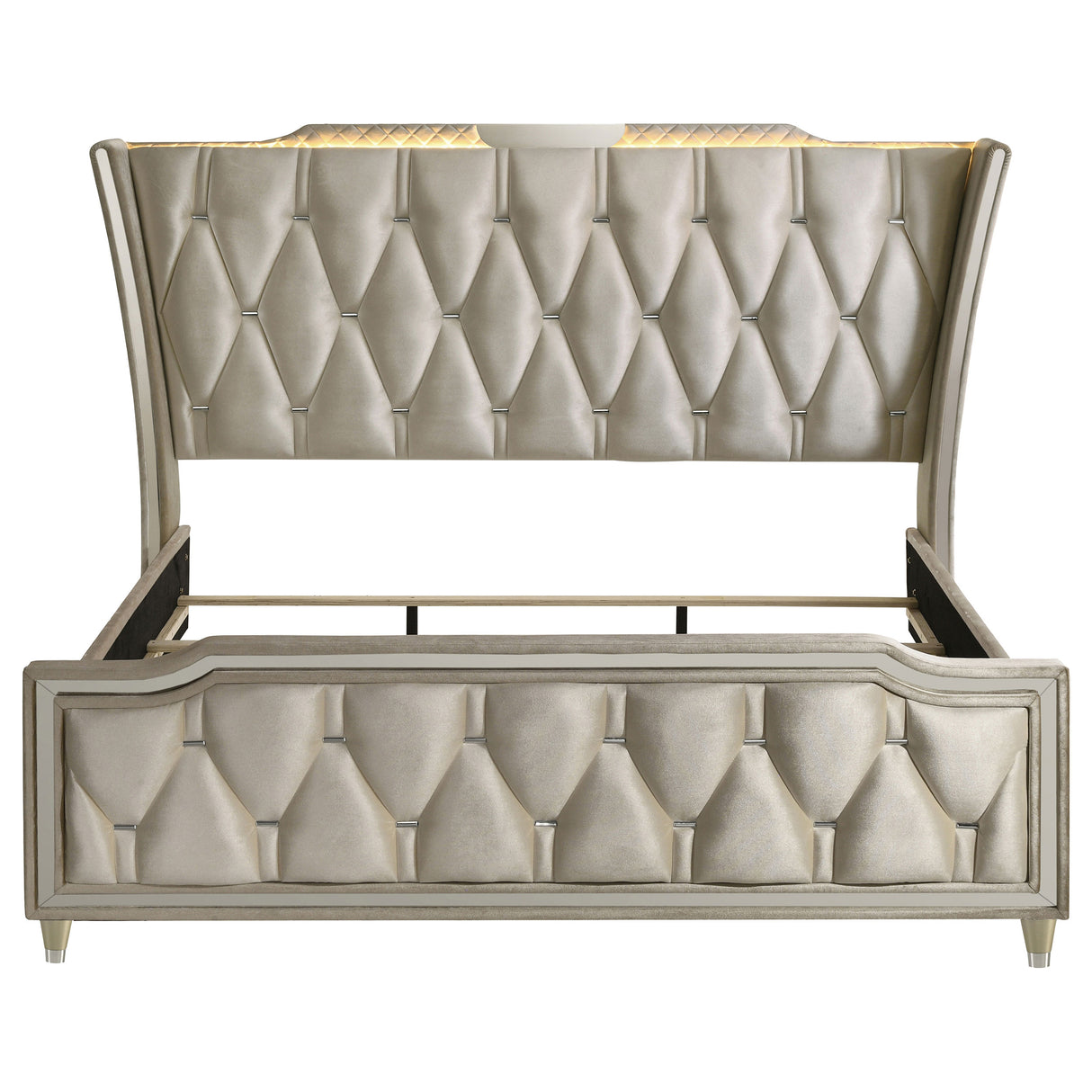 Lorient Wingback Bed with LED Lighting - Furniture World