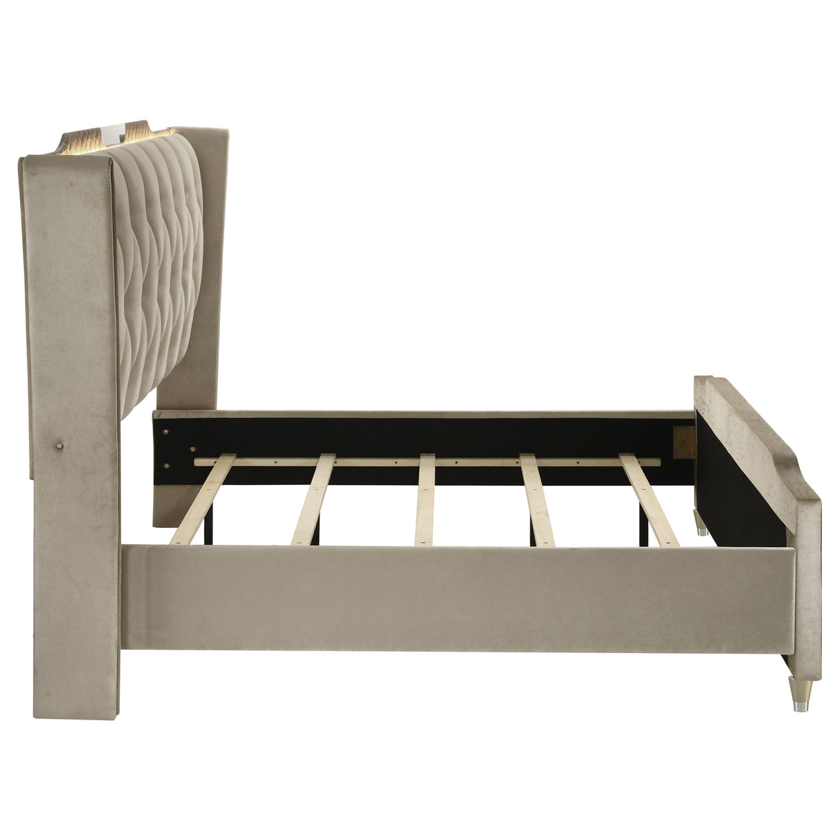 Lorient Wingback Bed with LED Lighting - Furniture World