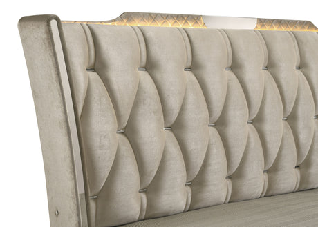 Lorient Wingback Bed with LED Lighting - Furniture World
