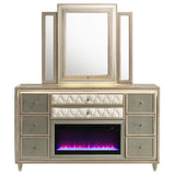 Lorient LED Dresser with LED Mirror and Flame Visualizer - Furniture World